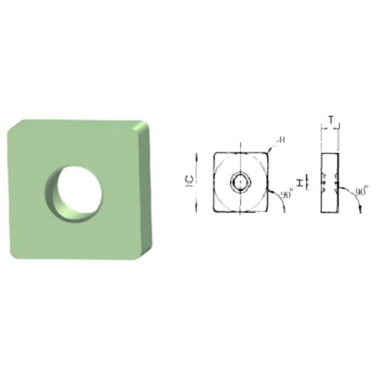 Picture of SNGA321 CC-30 Romay SNGA090304 CC-30 Square Negative Ceramic 0.0160 0.41mm Radius Finishing
